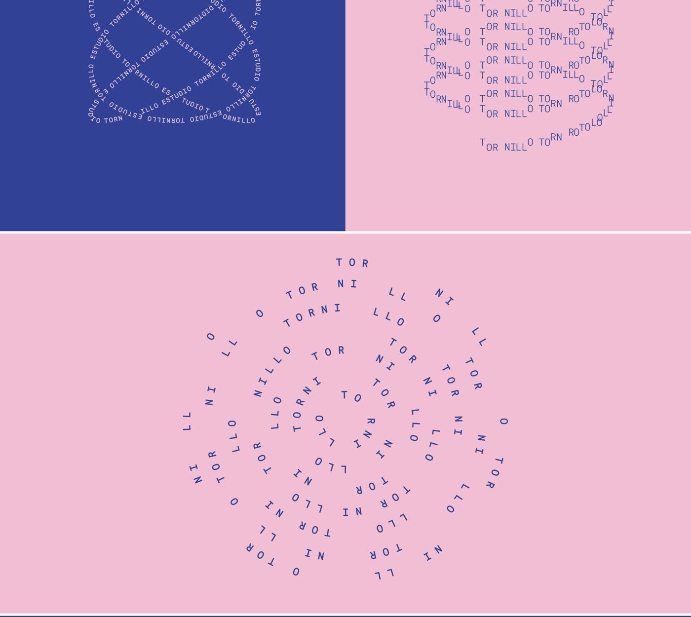 Estudio Tornillo — 이름 글자를 나선 궤도 위에 감아 올린 패턴