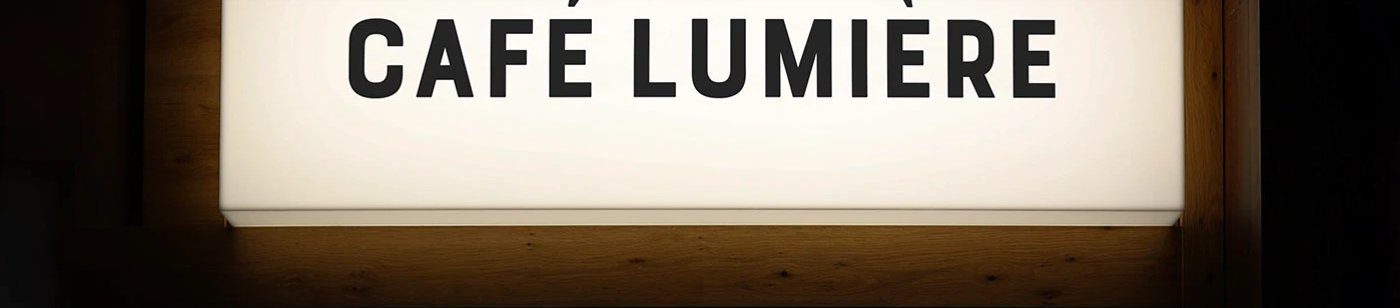 Café Lumière — 밤의 라이트박스 간판 CAFÉ LUMIÈRE